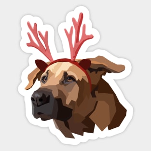 Polygon Xmas Dog Sticker